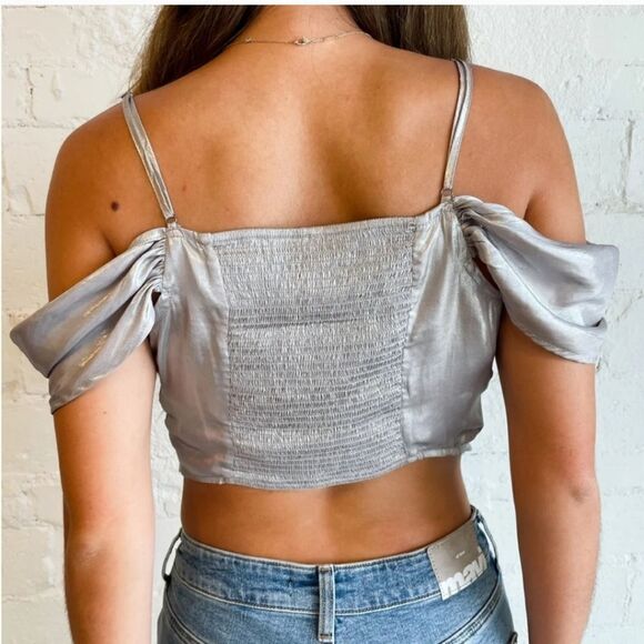 NWT Free People Cassandra Metallic Top - Picture 2 of 16